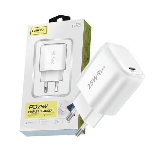 Foneng Fast Charger Adaptor EU40 PD 25W White